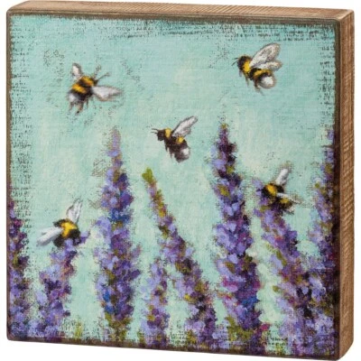 New Lavender & Bees Box Sign - Image 1 of 4