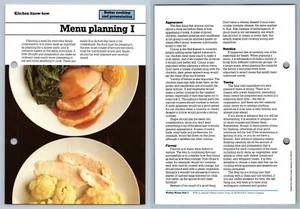 Menu Planning I - Know-How - Working Woman's 1980s Recipe Card - Picture 1 of 1