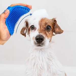 2pcs Pet Bath Comb Rubber Brush with Adjustable for Cat and Dog ( Random color) - Picture 1 of 15