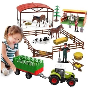 Kids Tractor Toy Farm Playset,Toddlers Farm Vehicle Toys with Light&Sound,69 - Picture 1 of 7