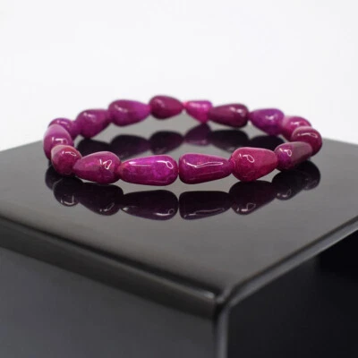 Stretchable 86 Cts Earth Mined Red Ruby Beads Womens Bracelet Jewelry JK-34E347 - Image 1 of 3
