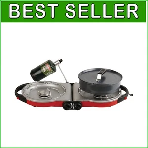 Portable 2-Burner Propane Camping Stove - Instant Ignition and Precision Control - Picture 1 of 7