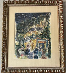 CONSTANTIN TERECHKOVITCH ANTIQUE MODERN ABSTRACT WATERCOLOR PAINTING OLD RUSSIAN - Picture 1 of 9