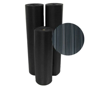 03_167_W_CO_10 Composite Rib Corrugated Rubber Floor Mats, 1/8" Thick X 3' X 10' - Picture 1 of 6