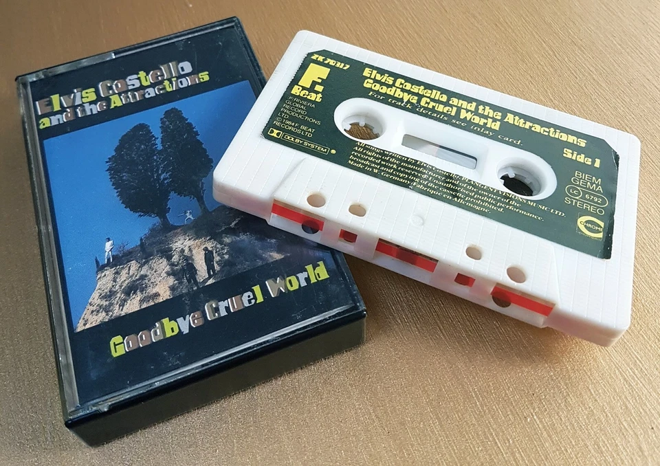 ELVIS COSTELLO  / GOODBYE CRUEL WORLD / 1984 MADE IN WEST GERMANY/CASSETTE  - Image 1 of 1