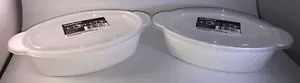 2 Stück Surefresh 6,625 Tassen Mikrowelle Kasserolle Oval Kunststoff Behälter & Deckel - NEU - Bild 1 von 12