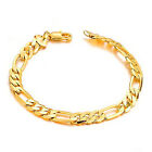 Men Gold Bracelet Sturdy Copper Plated 18K Stainless Steel Gold Chain Brace XAT