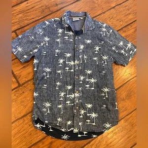Ron Jon Surf Shop Hemd Herren Medium Blau Button Down Palmen Strand Tropical - Bild 1 von 8