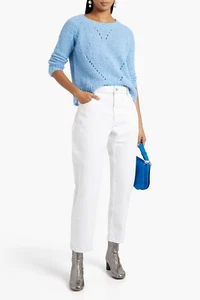 Pantalones de mezclilla ISABEL MARANT ETOILE Cliff blancos tiro alto novio Reino Unido 14 EE. UU. 10 FR 42 NUEVOS - Imagen 1 de 13