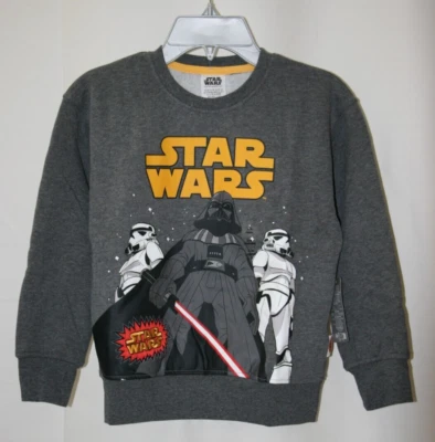 Disney Star Wars Darth Vader Pullover Gray Sweatshirt for Kids Size 5/6 NEW - Image 1 of 4