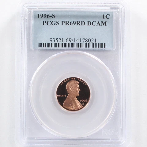 1996 S LINCOLN MEMORIAL PENNY PCGS PROOF 69 RED DEEP CAMEO US CENT COIN Cover
