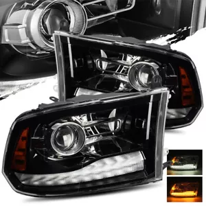 Conjunto de faros proyectores diestro/derecho de repuesto para 13-18 Ram negro brillante - Imagen 1 de 8