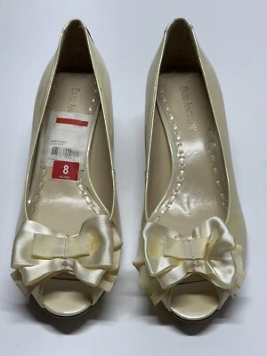 Bomba de salón Enzo Angiolini Eamielee charol punta abierta para mujer 8 lazos nacarado femenino delicado Foto 1 de 4