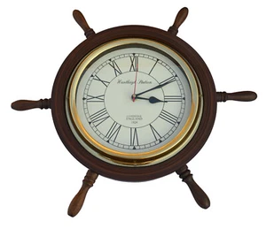 Reloj de pared náutico de madera de 18"" para decoración de reloj de pared hecho a mano - Imagen 1 de 4