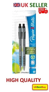 New Flexgrip Paper Mate Retractable Ballpoint Pen Black Colour Ink Pack of 2 -UK - Picture 1 of 2