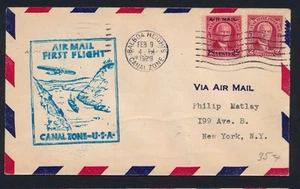 Lindbergh Canal Zone to NY via MIAMI = First Flight Feb 9, 1929 RARE! - Picture 1 of 2