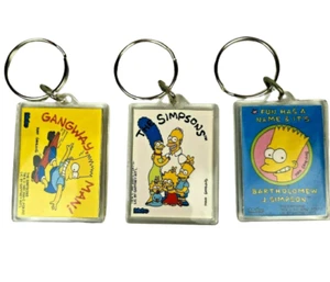The Simpsons 1991 Vintage Key Rings x3 (Gaffney Fox Metro) - Picture 1 of 10