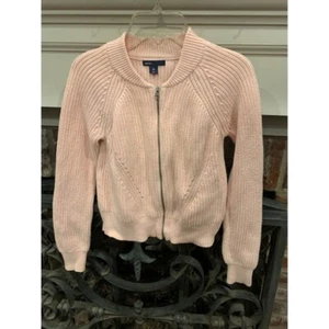 Gap Kids girls large pink zip up sweater, thick weave, soft pink color - Picture 1 of 4