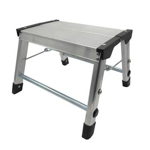 Folding Aluminium Step Stool (Heavy Duty Foldable Single Collapsible Portable) - Picture 1 of 7