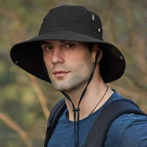 Wide Brim Sun Hat UV Protection Bucket Cap For Hiking Camping Fishing Women Mens - Picture 1 of 19
