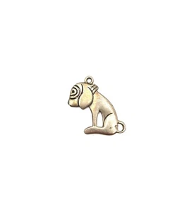 Ciondolo Charm Vintage Argento Sterling Cucciolo Triste Cane Piatto 1,25" Reversibile Unisex - Foto 1 di 5