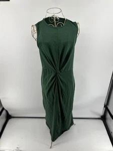 Mango Damen grün geknotet ärmellos Baumwolle langes Kleid Größe 8 - Bild 1 von 9