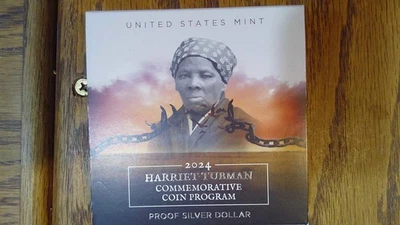 2024-P Harriet Tubman Commemorative Proof Silver Dollar Box & COA - Image 1 of 4