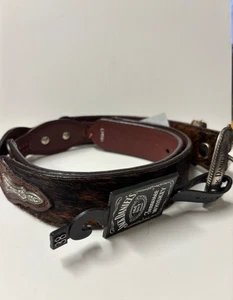 Jack Daniels Men's Western Brown Leather Belt Horsehair Sz 38  Retail $65.00 - Picture 1 of 5