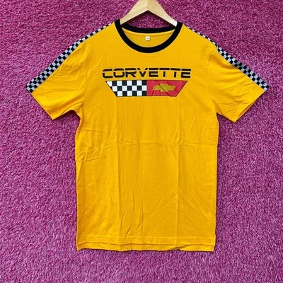 Corvette Checkered Pattern Yellow T-Shirt Medium - Image 1 of 4