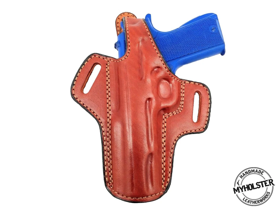 OWB Thumb Break Leather Belt Holster Fits Springfield 1911 Range Officer - Image 1 of 1