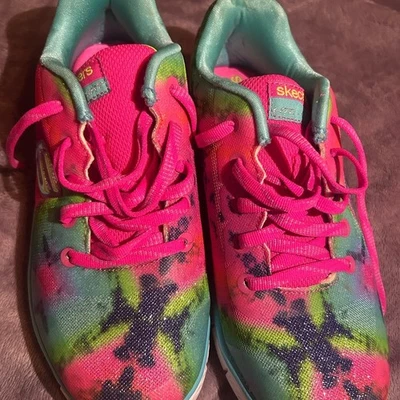 Zapatillas deportivas Skechers rosa y azul con malla transpirable Foto 1 de 4