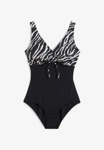 Badeanzug Gr. 40 Schwarz Beige Damen Bademode Schwimmanzug Einteiler Neu - Bild 1 von 1