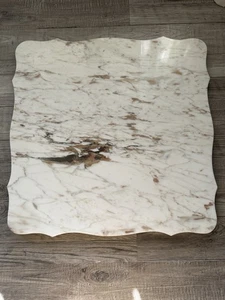 Italienische Marmor Tischplatte, Platte nur 24”x24” X 1” weiß mit braun - Bild 1 von 7
