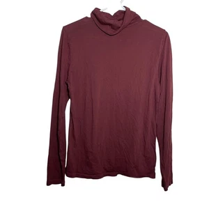 J Crew T-Shirt Damen Large Rot Langarm Rollkragen Leicht Basic Oberteil - Bild 1 von 9