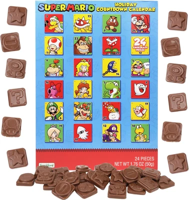 2025 Super Mario Christmas Advent Countdown Calendar, Chocolate Candy Inside, 24 - Image 1 of 4