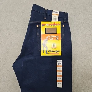 Wrangler Jeans Vtg Cowboy Cut 13MWZ Original Fit Pro Rodeo Rigid Indigo 38x30 - Picture 1 of 12