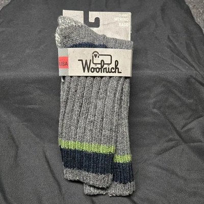 Woolrich Classic Merino Lambswool Ragg Socks USA Made Size L Unisex - Image 1 of 4