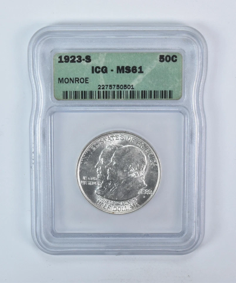 1923-S Monroe Commemorative Half Dollar MS61 ICG *5770 - Image 1 of 3