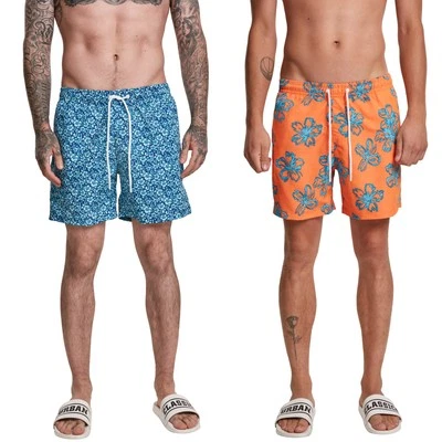 Urban Classics Floral Swim Shorts Badehose Blumen Hawaii Strand Badeshorts Beach - Bild 1 von 4