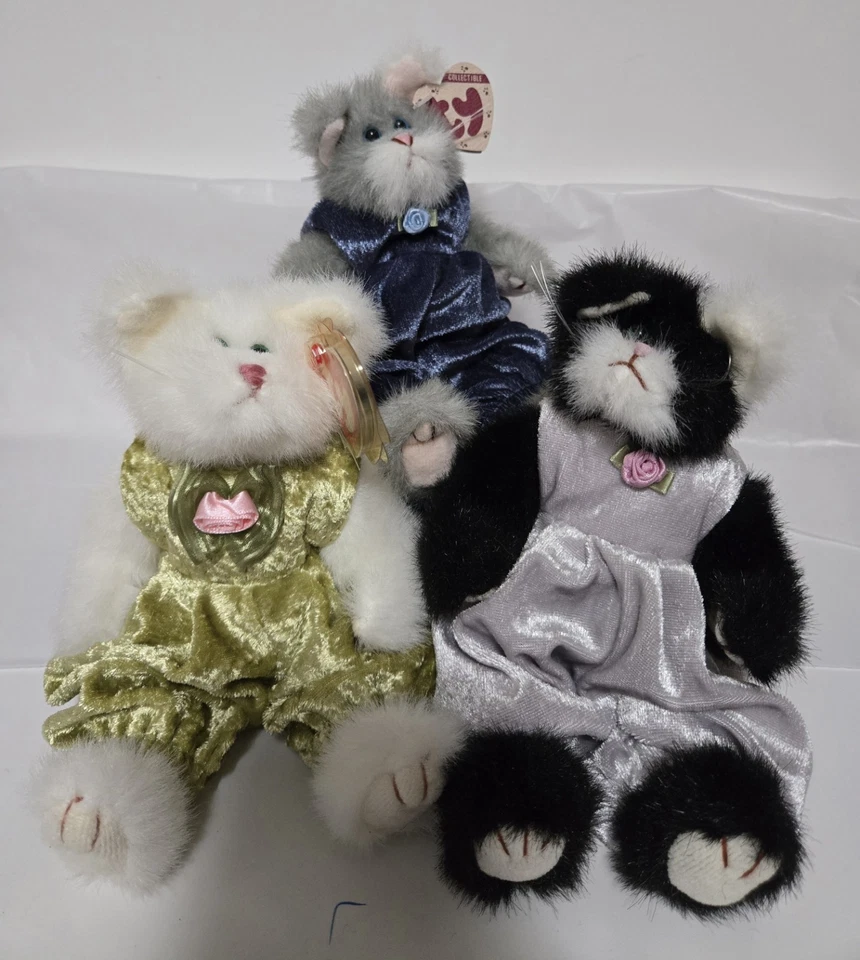 "Lote de 3 bigotes para gatos TY Attic Treasures de colección, Purrcy y Katrina 9""" Foto 1 de 4