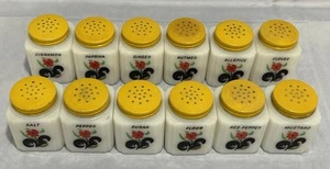 TIPP White Milk Glass Salt Pepper Shaker Set Lot Bundle of 12 Vintage Retro - Picture 1 of 16