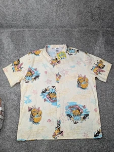 Camisa Bob Esponja Pantalones Cuadrados Para Hombres 2XL Aloha Hawaiana Abotonada Manga Corta Campamento - Imagen 1 de 11