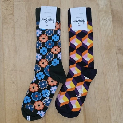 Meias HAPPY SOCKS 2 pares unissex femininas tamanho 5.5 - 9.5 masculinas 4.5-7.5 novas com etiquetas - Imagem 1 de 4