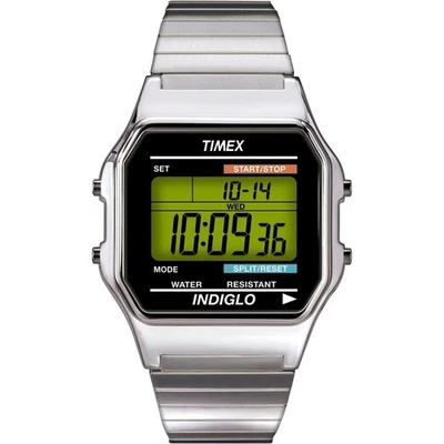 NEW Timex Men's Classic Digital Silver-Tone 34mm Casual Watch - T78587 - Image 1 of 3