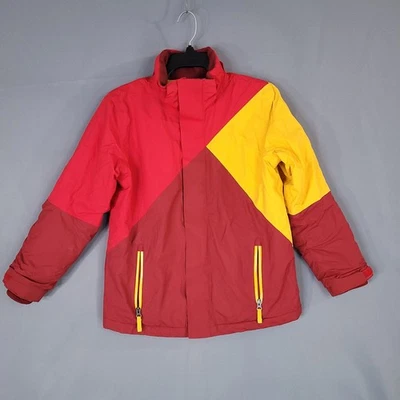Lands' End Boys' Jacket Size 10-12 Red Yellow Nylon Insulated - Image 1 of 4