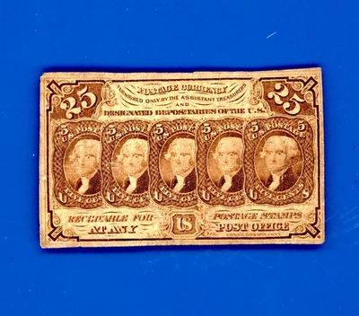 25¢ Cents Fractional Currency First Issue U.S. Postage - Image 1 of 2