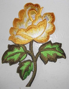 YELLOW ROSE OF TEXAS PATCH - BIKER'S PATCH - VEST PATCH - TX STATE FLOWER - Picture 1 of 2
