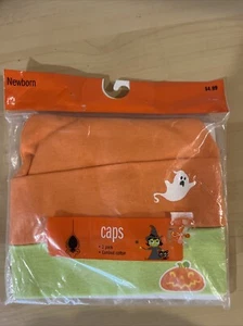 2 Pack Halloween BABY NEWBORN Caps Hats - Picture 1 of 2
