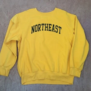 MV Sport Sweatshirt Adult XL NORTHEAST UNIVERSITY yellow pullover classic - Picture 1 of 7