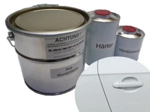 7 Liter Set 2K Autolack Ibisweiß Seidenmatt Seidenglanz Trendlack UNI Weiß ! - Picture 1 of 1
